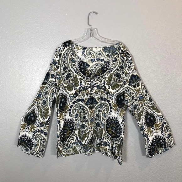 Umgee Tops - Umgee Size Large Cotton Blend Floral Boho Top